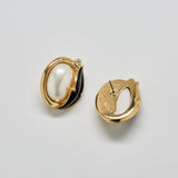 Vintage Trifari Pearl & Black Enamel Earrings - Admiral Row