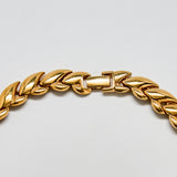 Vintage Gold Dome Leaf Link Statement Chain Necklace - Admiral Row