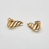 Vintage Monet Sculptural Ribbon Hoop Earrings - Admiral Row