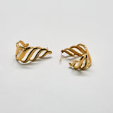 Vintage Monet Sculptural Ribbon Hoop Earrings - Admiral Row