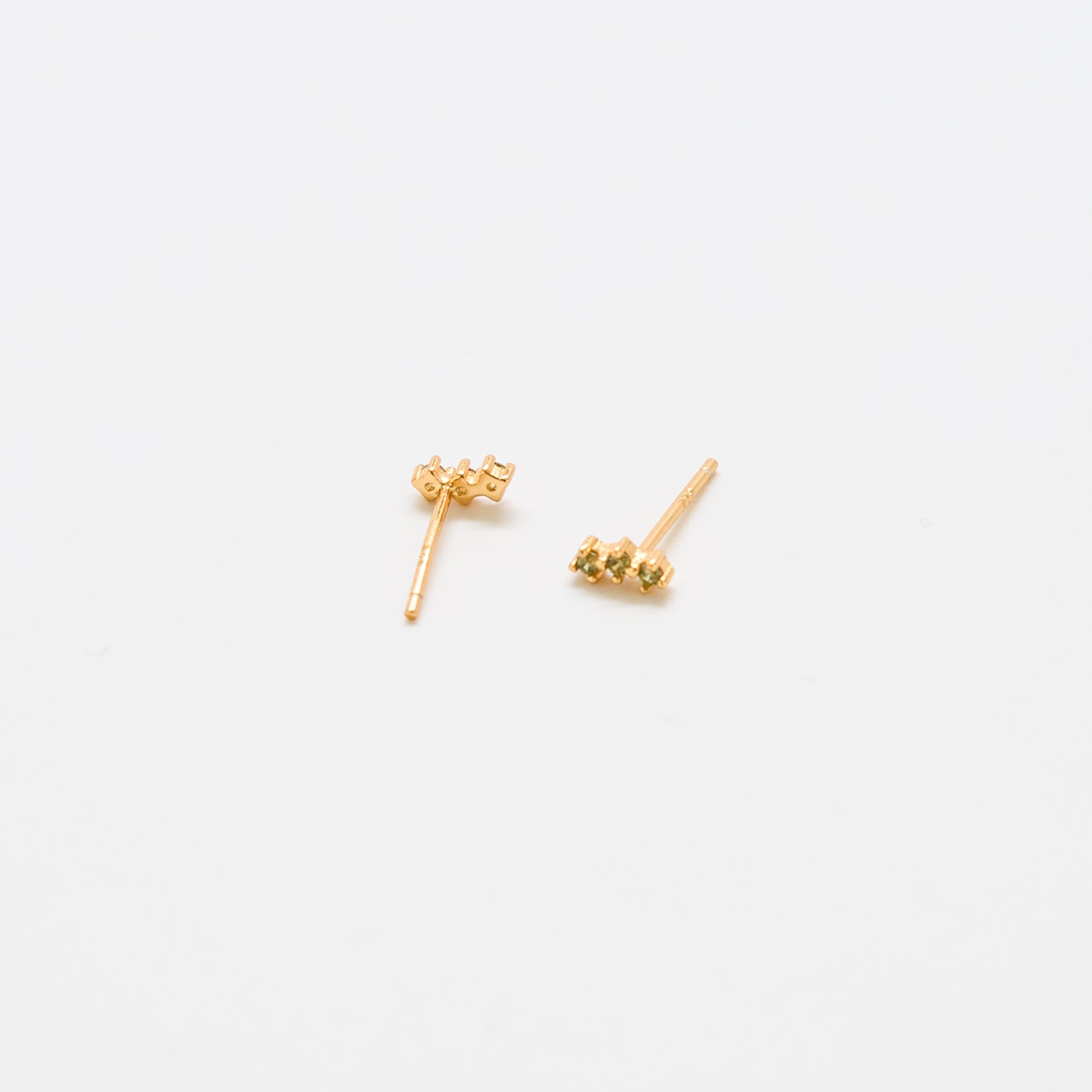 Green Olive Gold Bar Earrings - Admiral Row