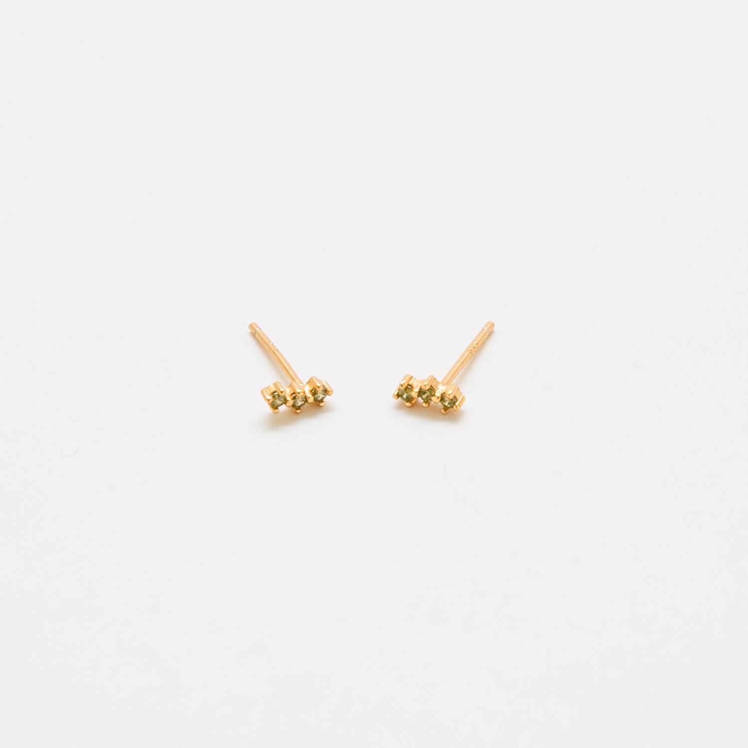 Green Olive Gold Bar Earrings - Admiral Row