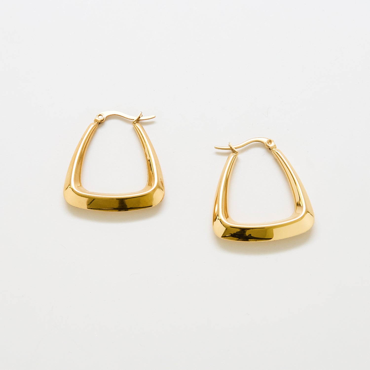 Medium Gold Triangle Hoop Earrings - Admiral Row