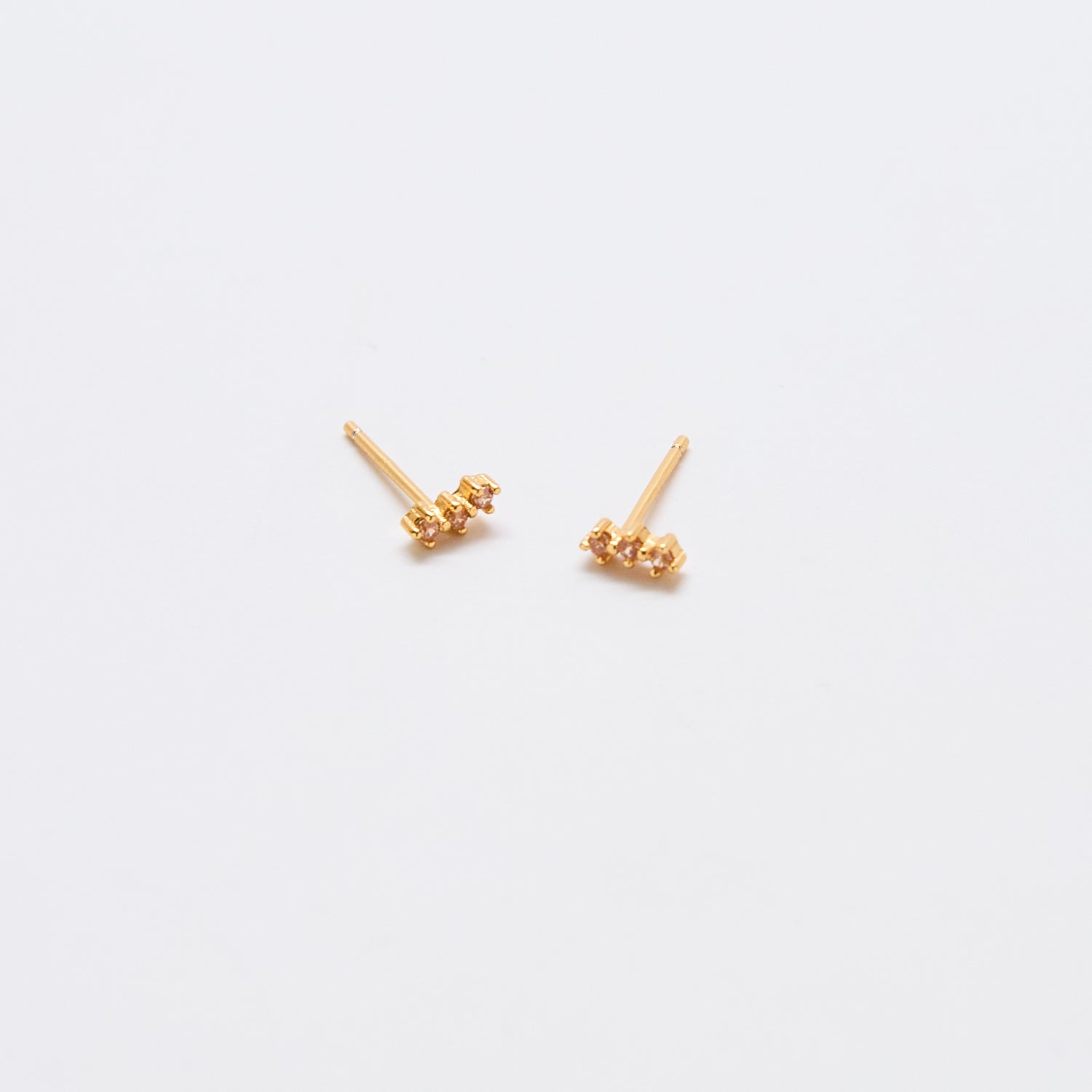 Champagne CZ Gold Bar Earrings - Admiral Row