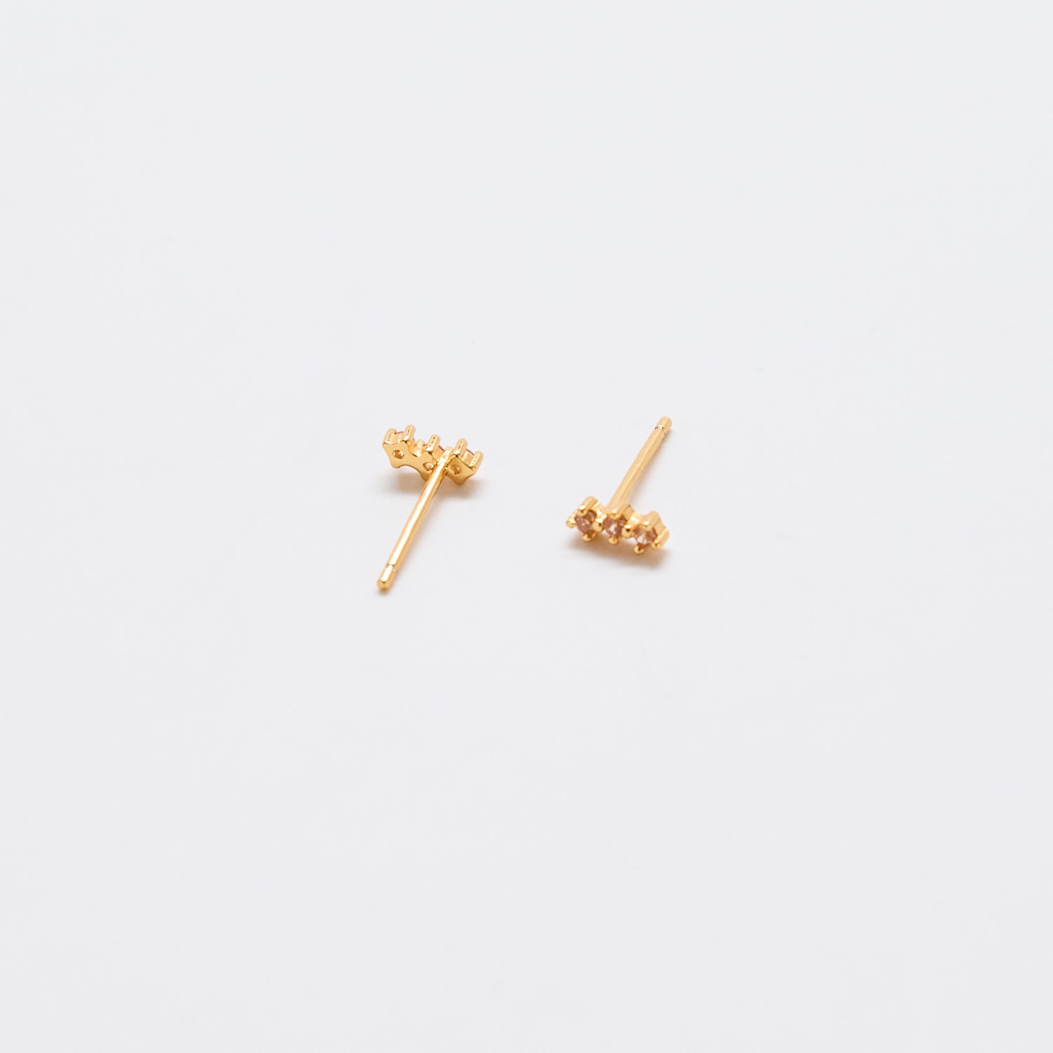 Champagne CZ Gold Bar Earrings - Admiral Row
