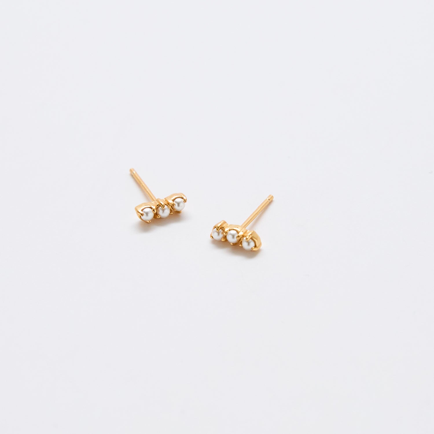 Gold Pearl Bar Earrings - Admiral Row