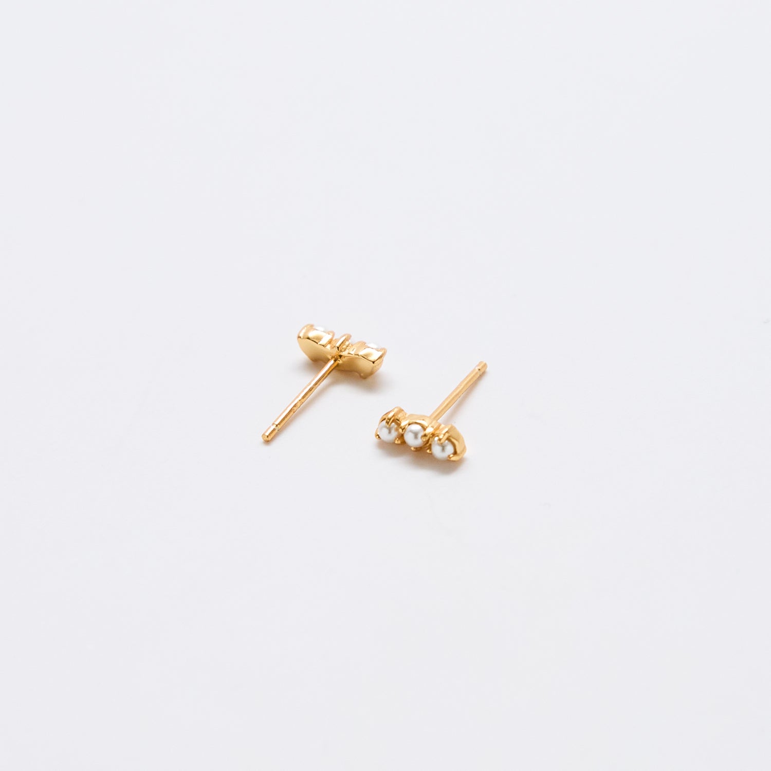 Gold Pearl Bar Earrings - Admiral Row