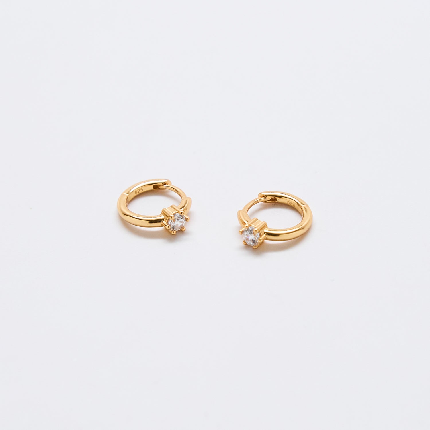 White CZ Mini Huggie Hoop Earrings - Admiral Row