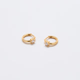 White CZ Mini Huggie Hoop Earrings - Admiral Row