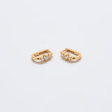 White CZ Square Huggie Earrings - Admiral Row