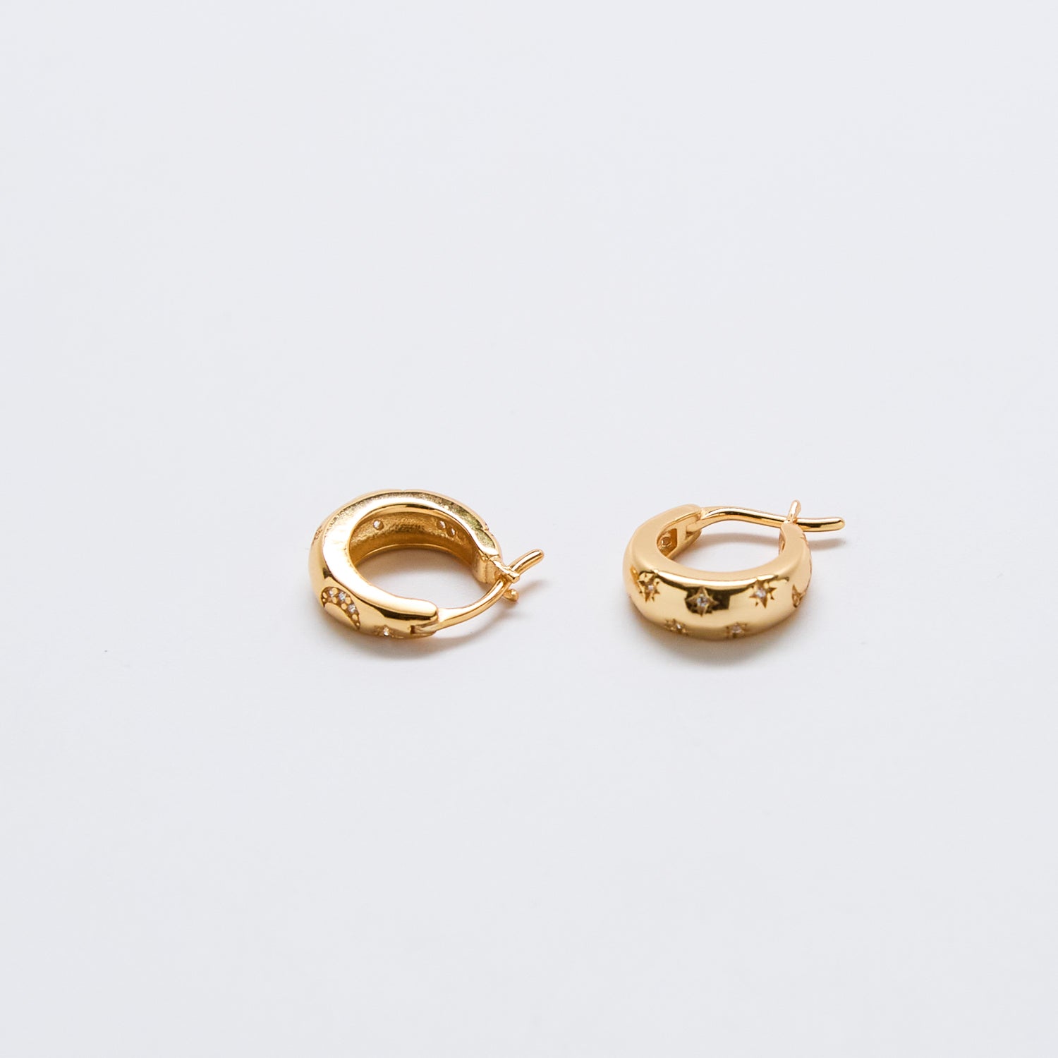 Moon & Star Gold Hoop Earrings - Admiral Row