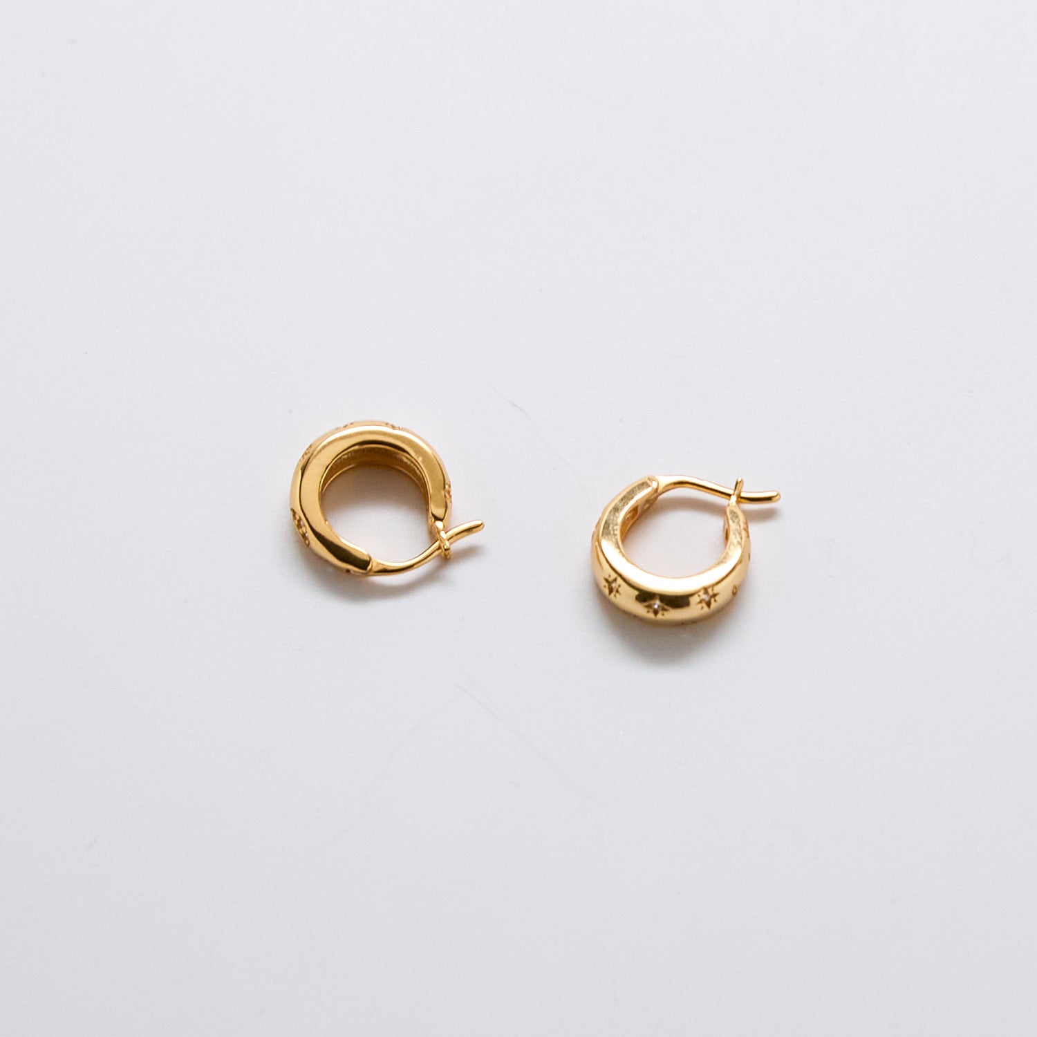 Moon & Star Gold Hoop Earrings - Admiral Row