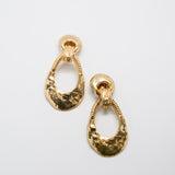 Vintage Textured Gold Door Knocker Earrings
