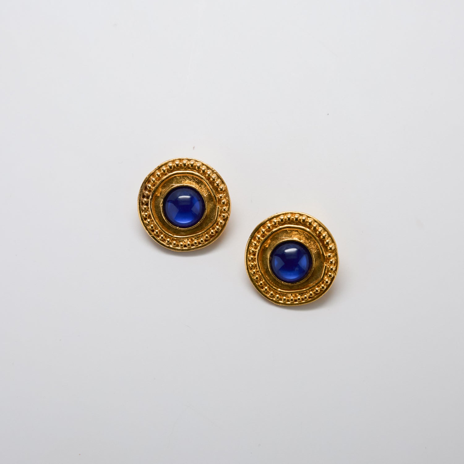 Vintage Blue Shield Earrings