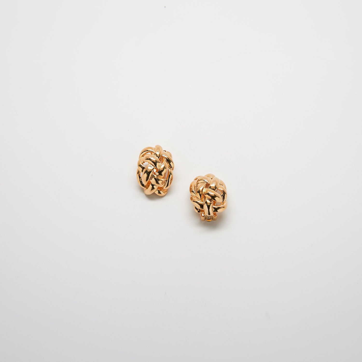 Vintage Gold Woven Dome Earrings