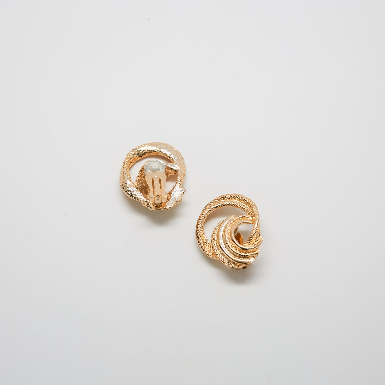 Vintage Gold Rope Loop Earrings