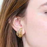 Vintage Monet Gold Leaf Earrings