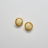 Vintage Marbled Cream Earrings - Admiral Row