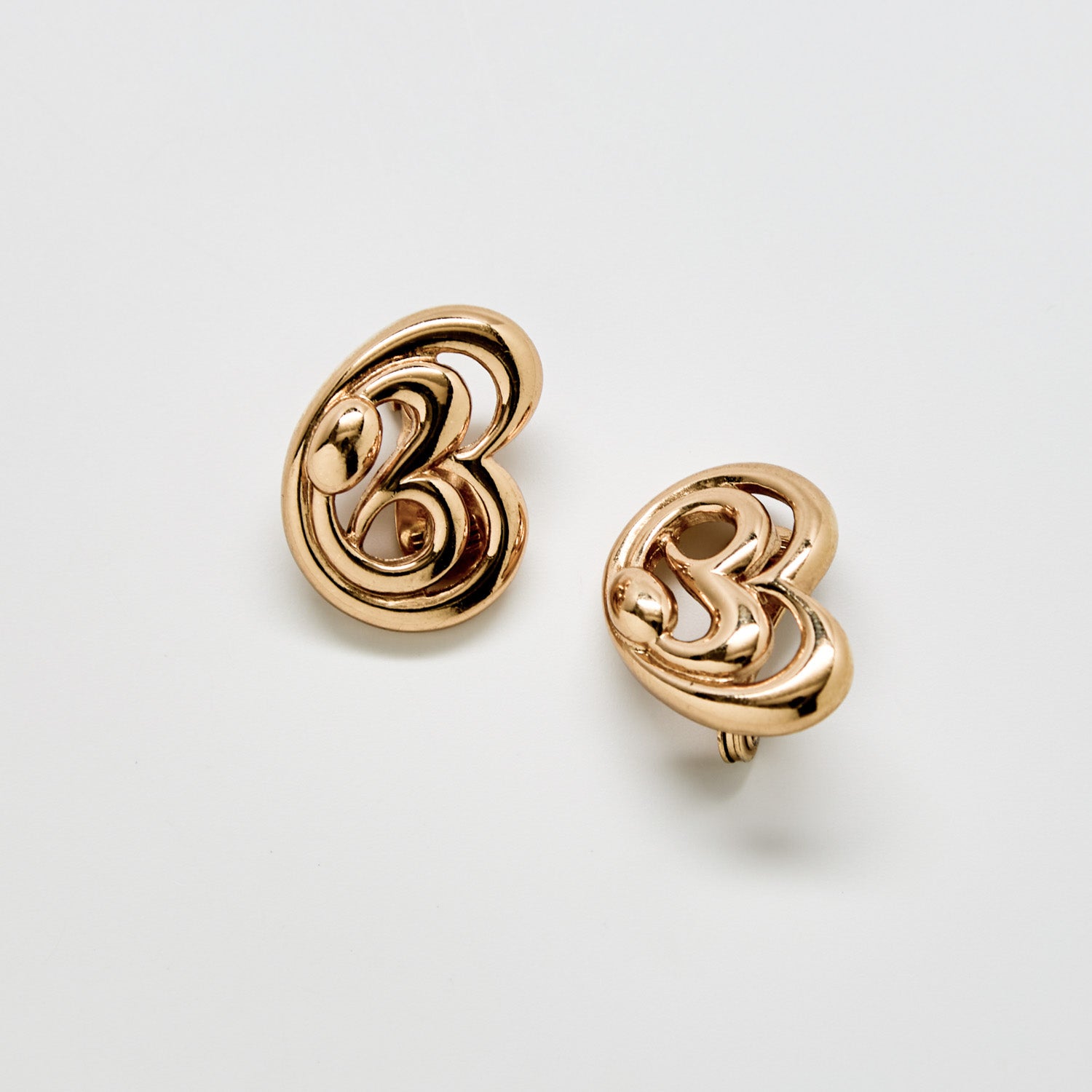 Vintage Monet Abstract Gold Clip-On Earrings - Admiral Row