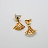 Vintage Swarovski Geometric Pave Fan Earrings - Admiral Row