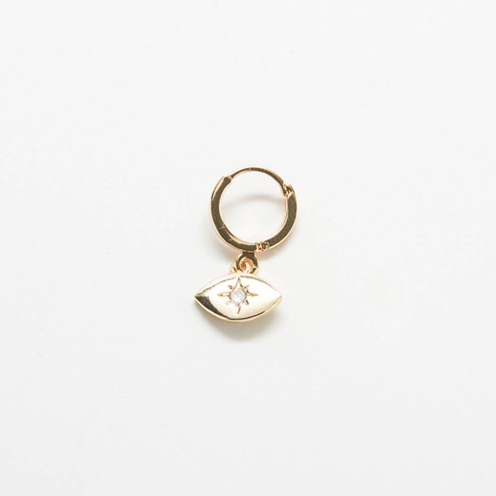 CZ Gold Eye Huggie Earrings - Admiral Row