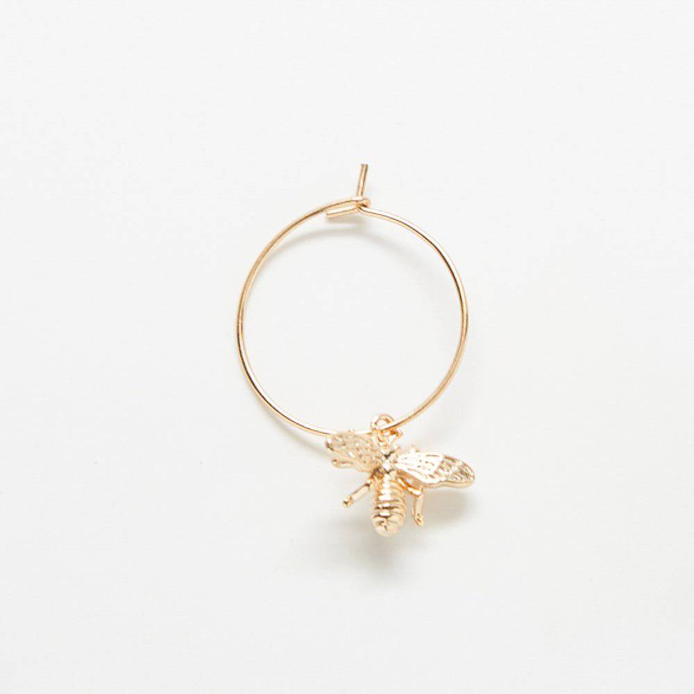 Gold Bee Hoop Drop Earrings - Admiral Row