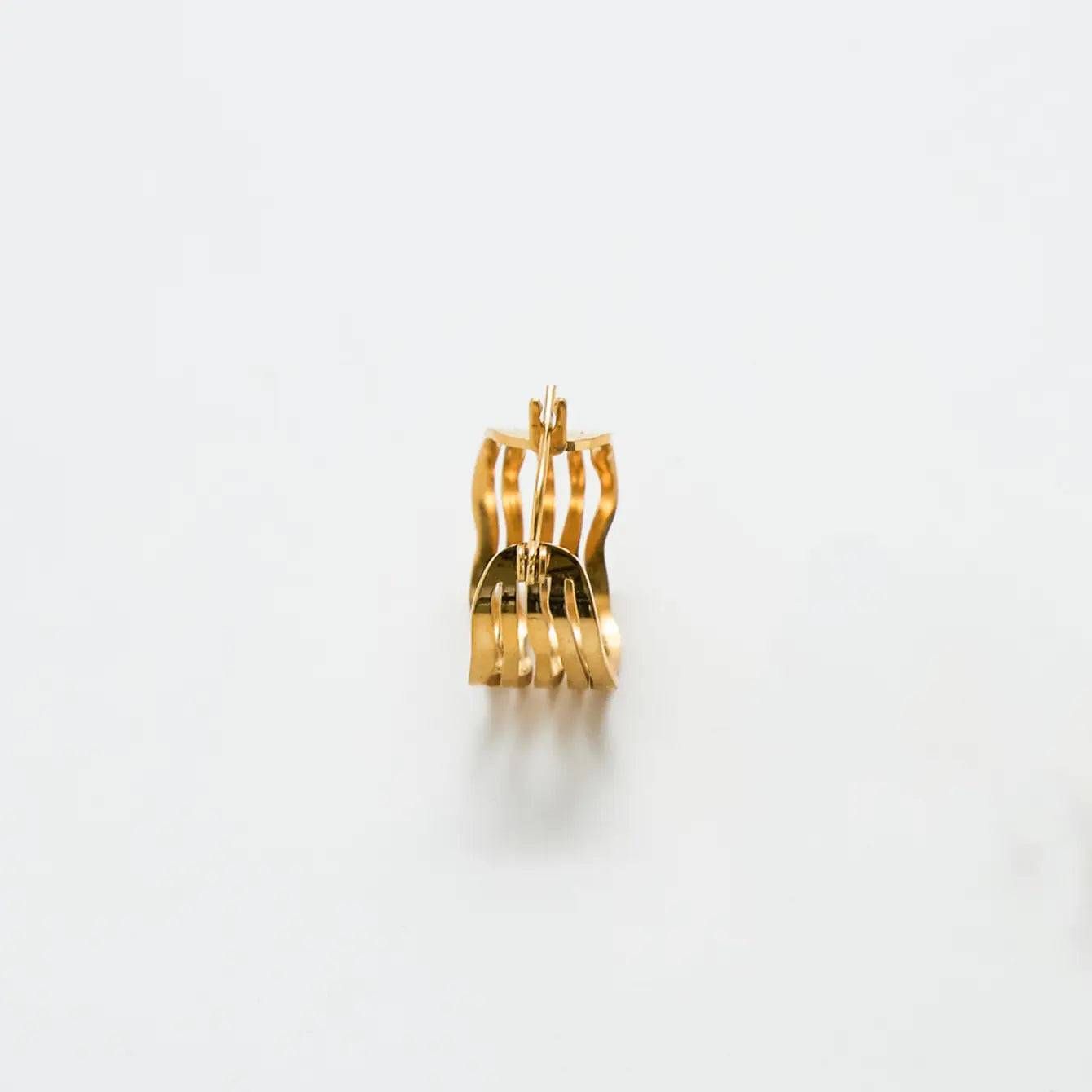 Gold Cut-Out Circle Hoop Earrings - Admiral Row