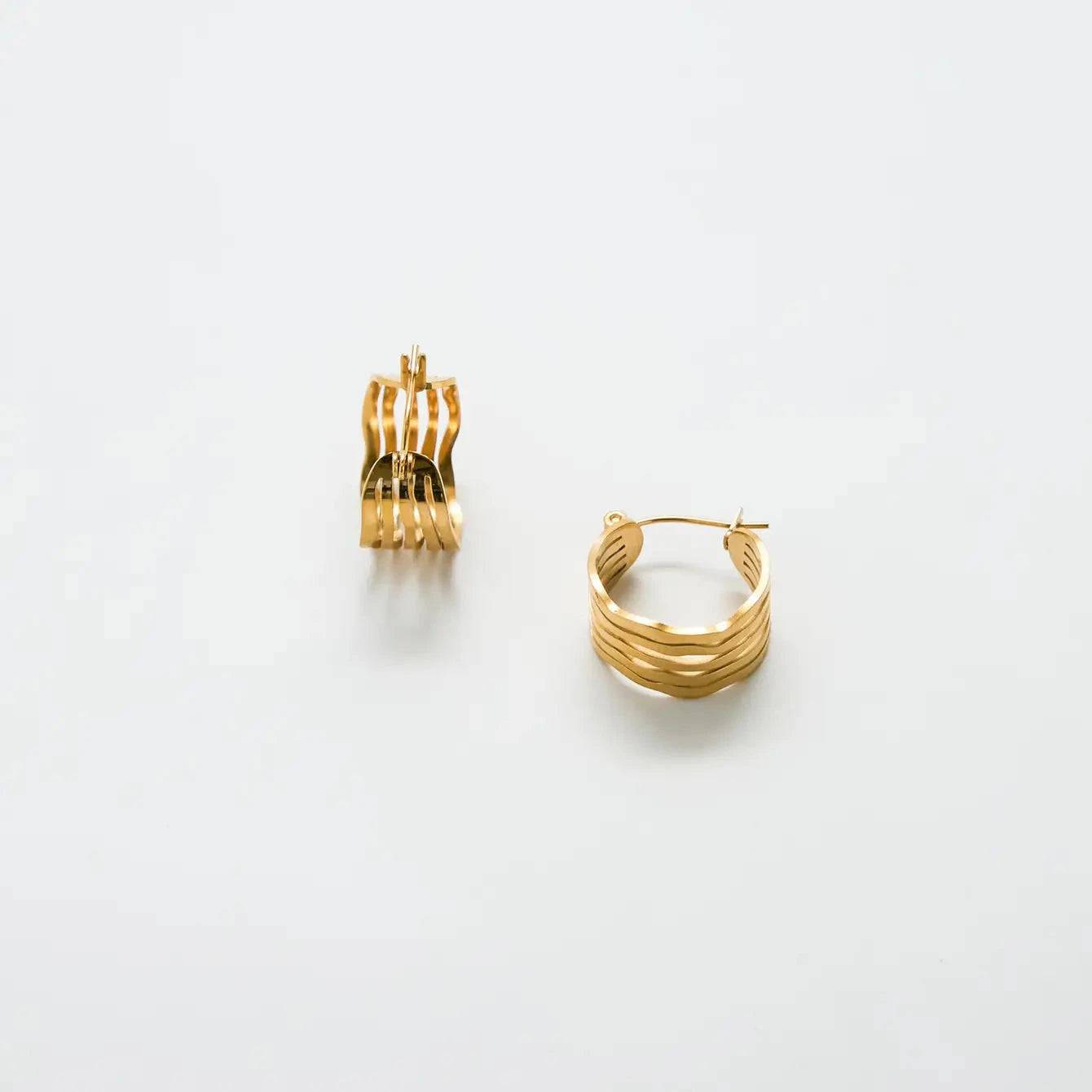 Gold Cut-Out Circle Hoop Earrings - Admiral Row