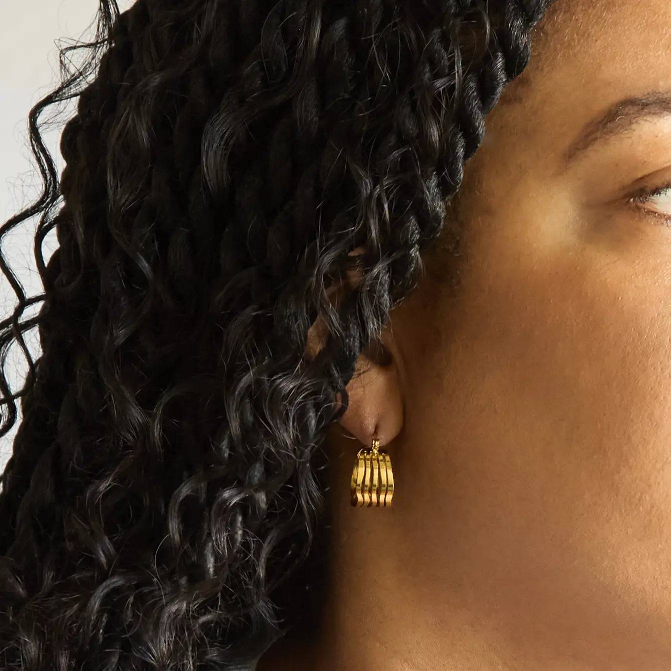 Gold Cut-Out Circle Hoop Earrings - Admiral Row