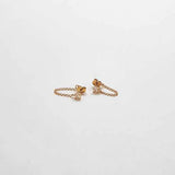 Gold CZ Chain Huggie Earrings - Admiral Row