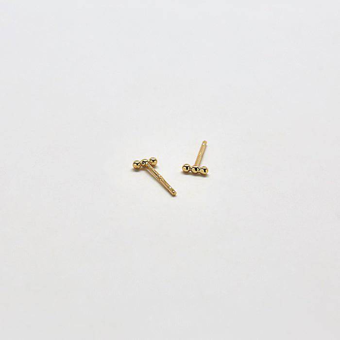 Gold Mini Bead Bar Earrings - Admiral Row
