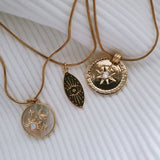 Gold Opal Sun & Moon Medallion Necklace - Admiral Row