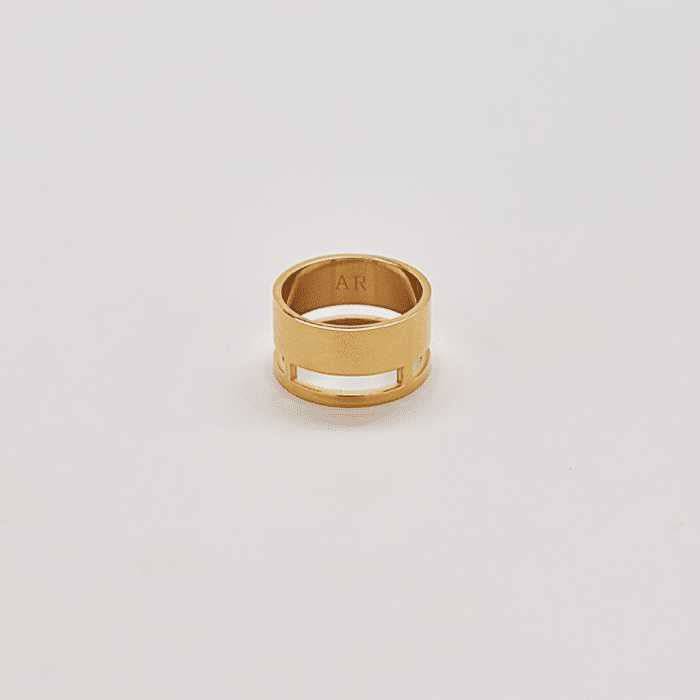 Gold Geo Wide Bar Ring - Admiral Row