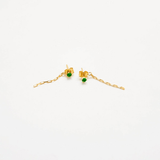 Green CZ Chain Jacket Earrings - Admiral Row