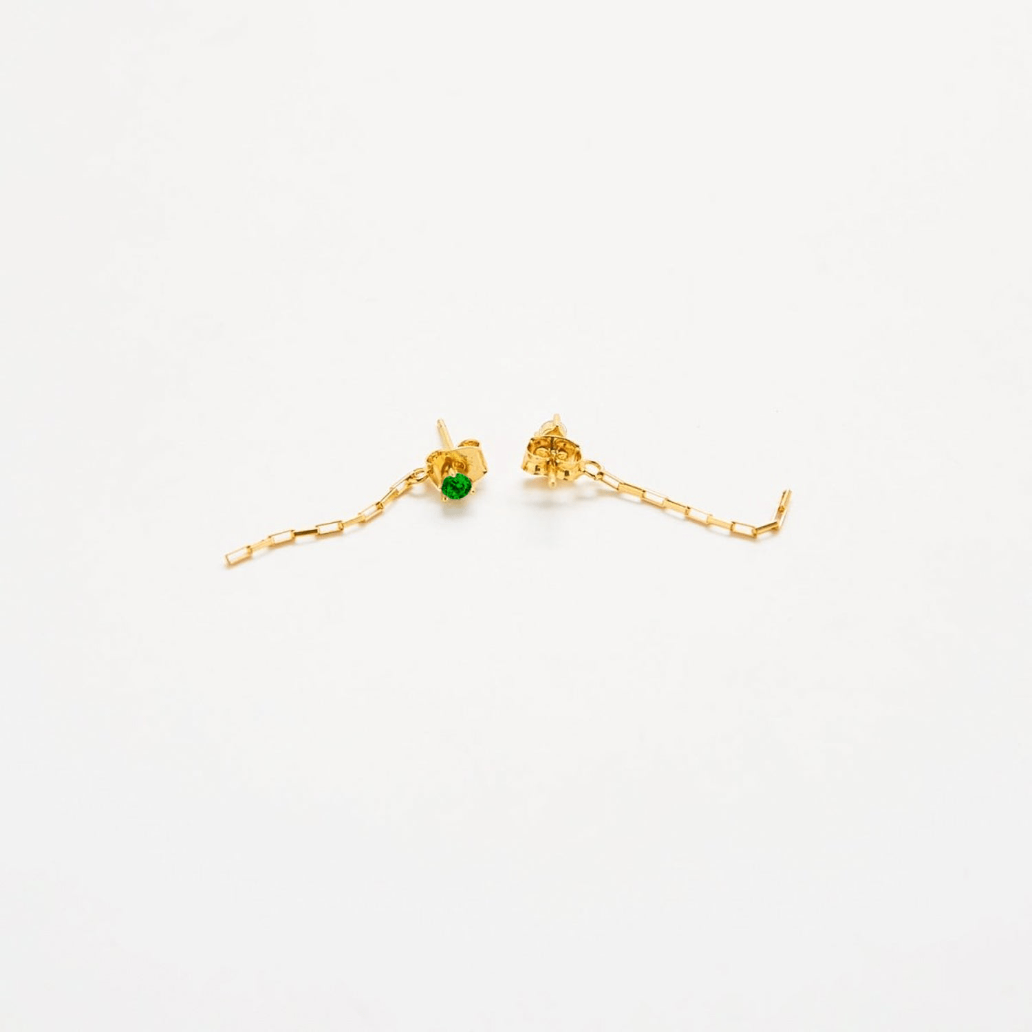 Green CZ Chain Jacket Earrings - Admiral Row