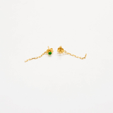 Green CZ Chain Jacket Earrings - Admiral Row