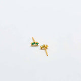 Green Geo Baguette Gold Studs - Admiral Row