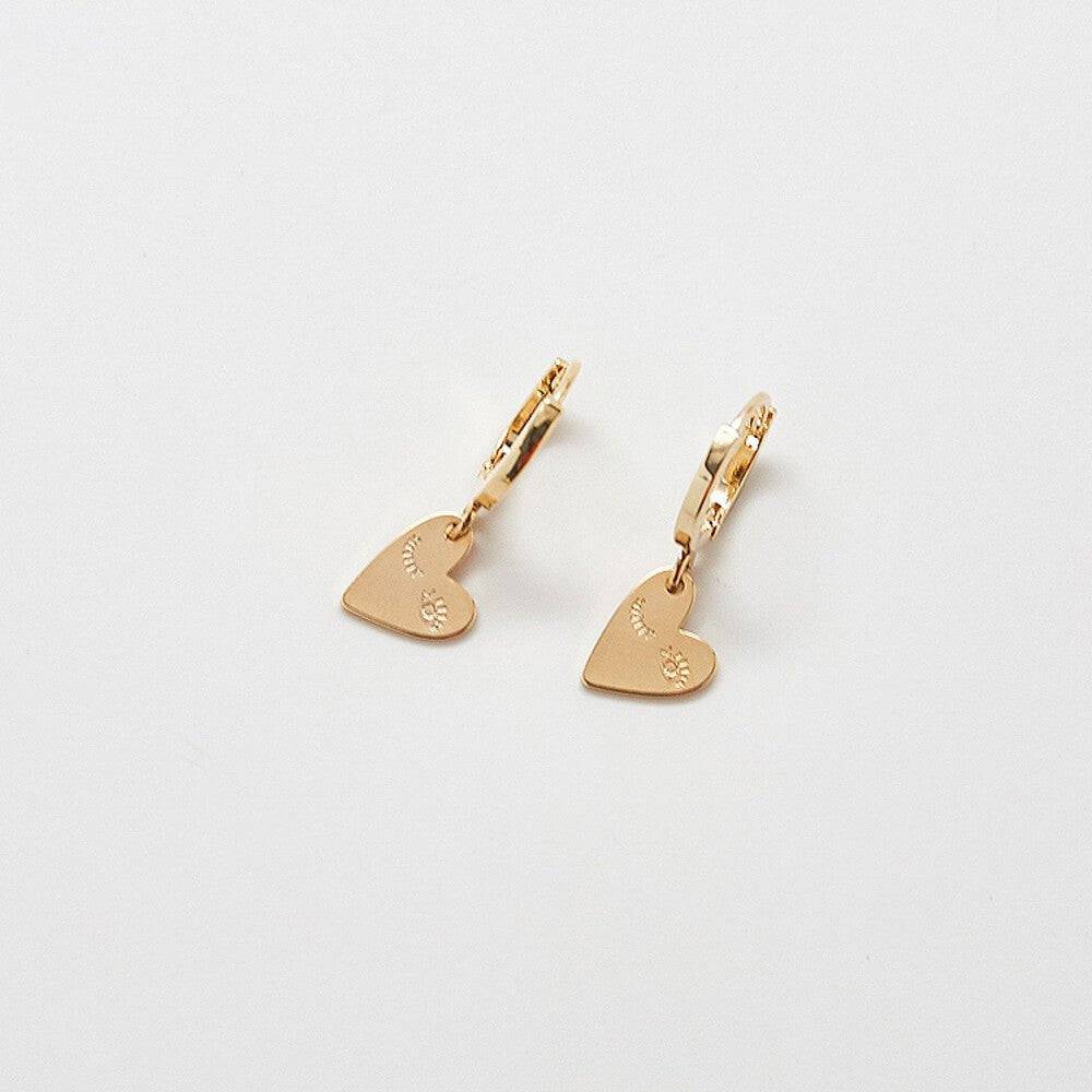 Heart-Eye Huggie Earrings - Admiral Row