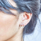 Silver Open Circle Stud Earrings - Imperfect - Admiral Row