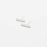 Silver Slim Bar Earrings - Imperfect - Admiral Row