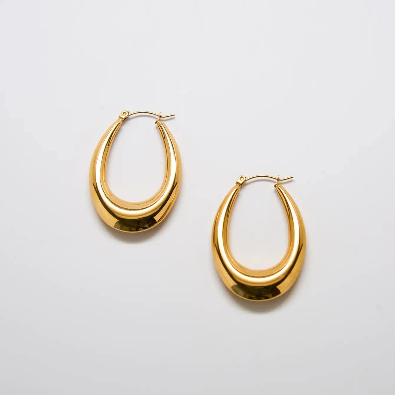 Large Gold Oval Hoop Earrings - Admiral Row