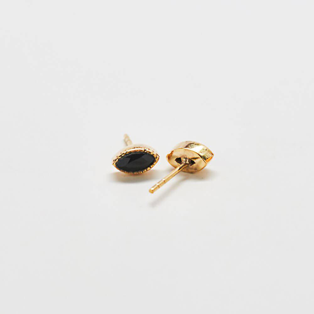 Onyx Teardrop Stud Earrings - Admiral Row