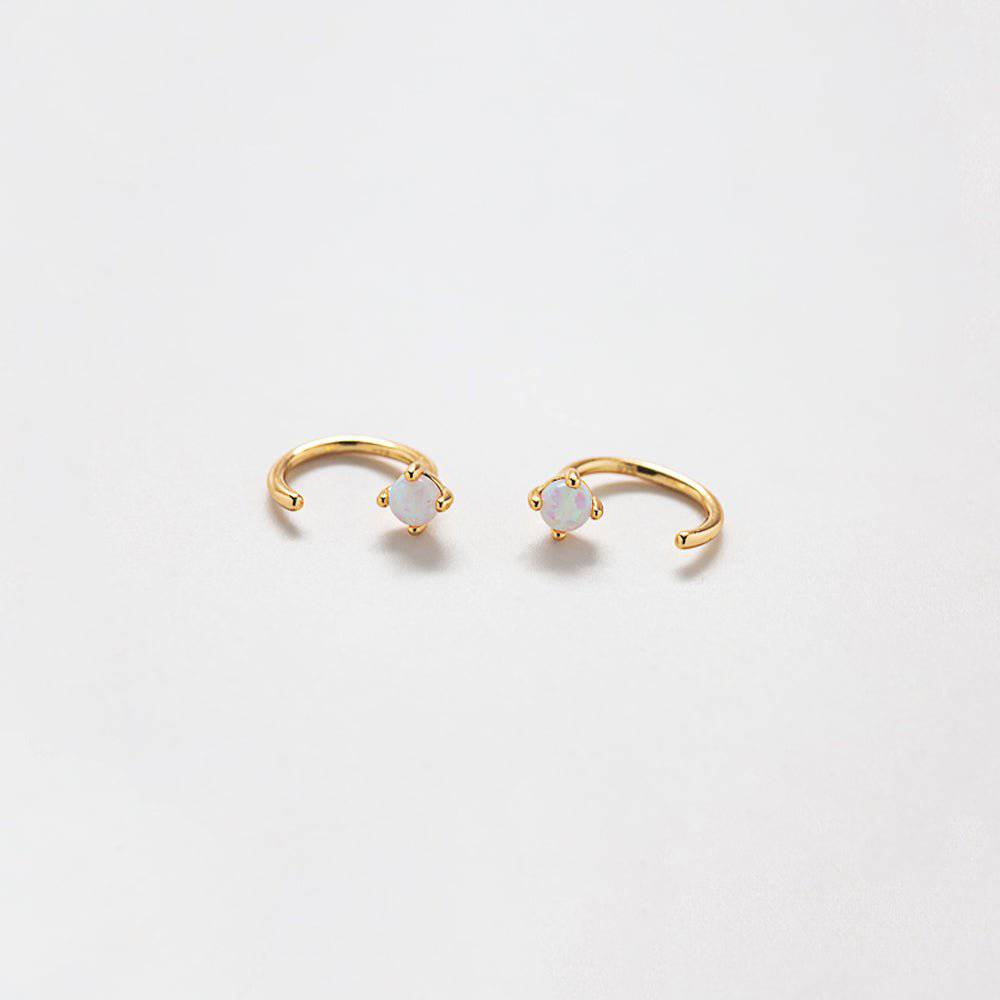 Opal Gold Open Hoop Earrings - Admiral Row