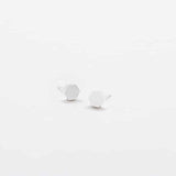 Silver Solid Hexagon Stud Earrings - Admiral Row