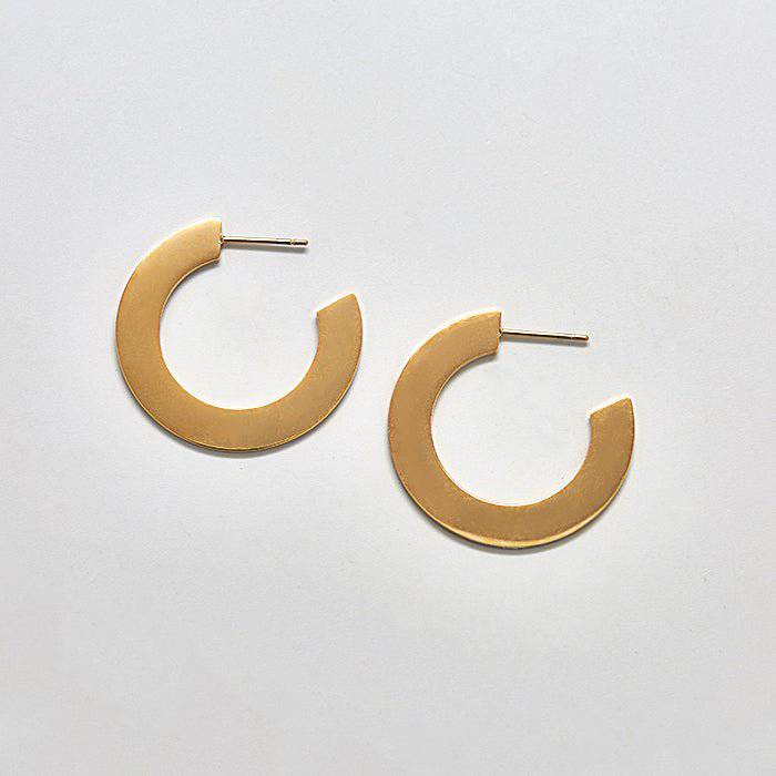 Small Gold Flat Hoop Earrings Small Gold Flat Hoop Earrings