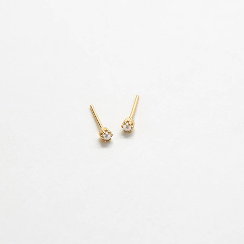Tiny Pearl Gold Studs - Admiral Row