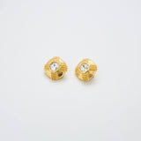 Vintage CZ Etched Rope Stud Earrings - Admiral Row