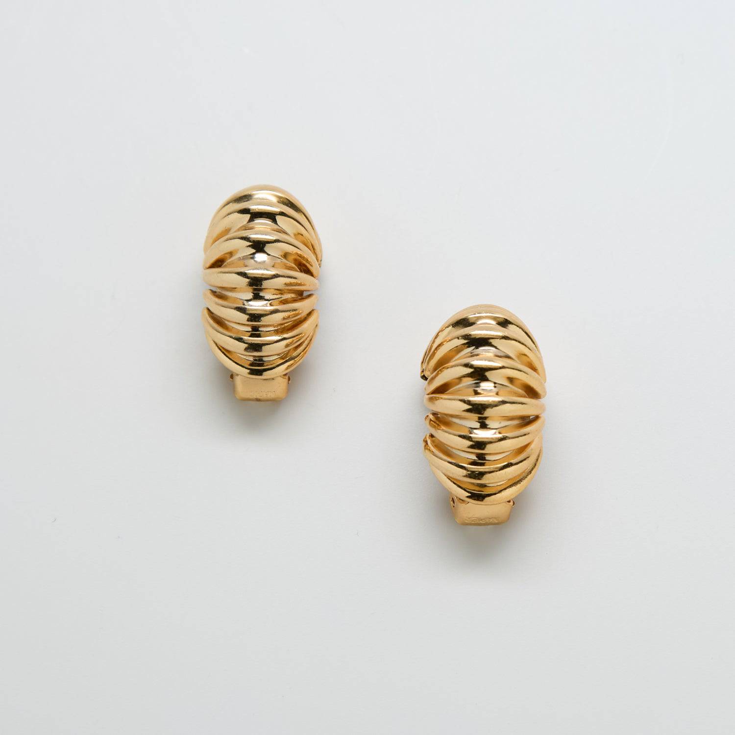 Vintage Gold Napier Etched Half Moon Earrings - Admiral Row