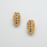 Vintage Gold Napier Etched Half Moon Earrings - Admiral Row