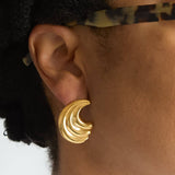 Vintage Gold Swirl Statement Earrings - Admiral Row